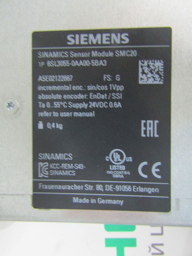 SIEMENS SINAMICS Sensor Module SMC20 6SL3055-0AA00-5BA3