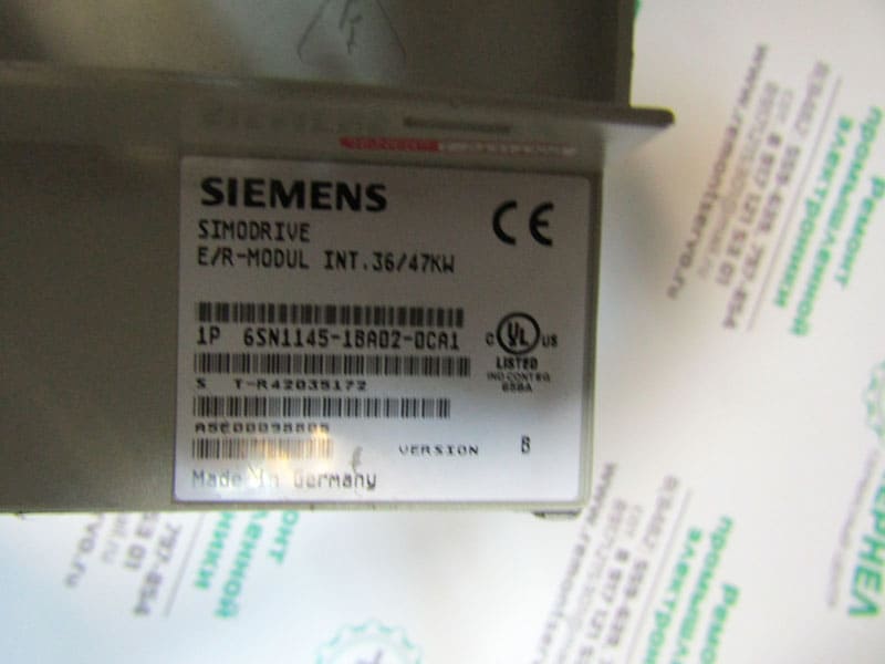 Заводские данные SIEMENS SIMODRIVE 1P 6SN1145-1BA02-0CA1