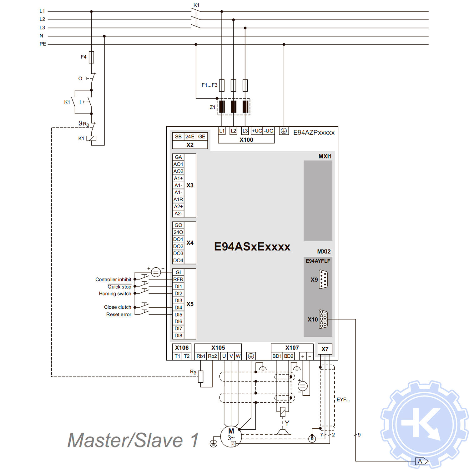 Схема подключения сервопривода Lenze-1