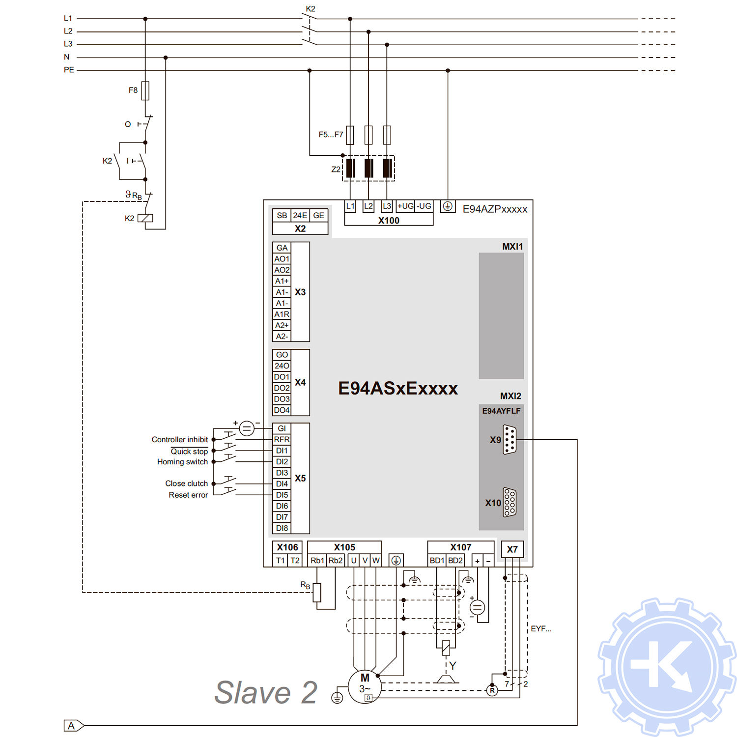 Схема подключения сервопривода Lenze-2