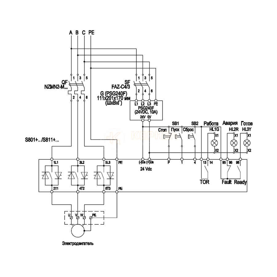 Схема подключения УПП Eaton Схема подключения УПП Eaton