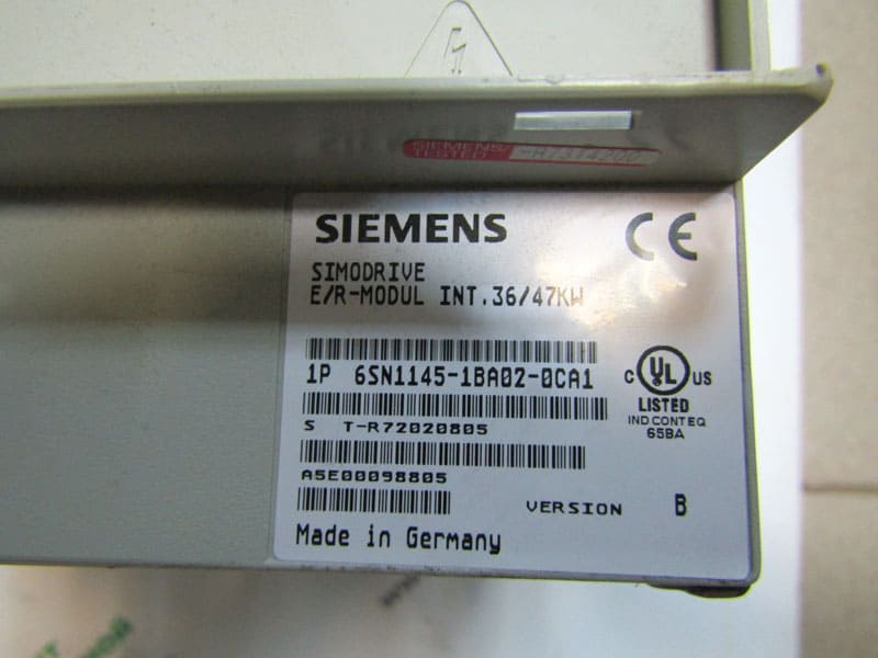 Заводские данные SIEMENS SIMODRIVE 1P 6SN1145-1BA02-0CA1