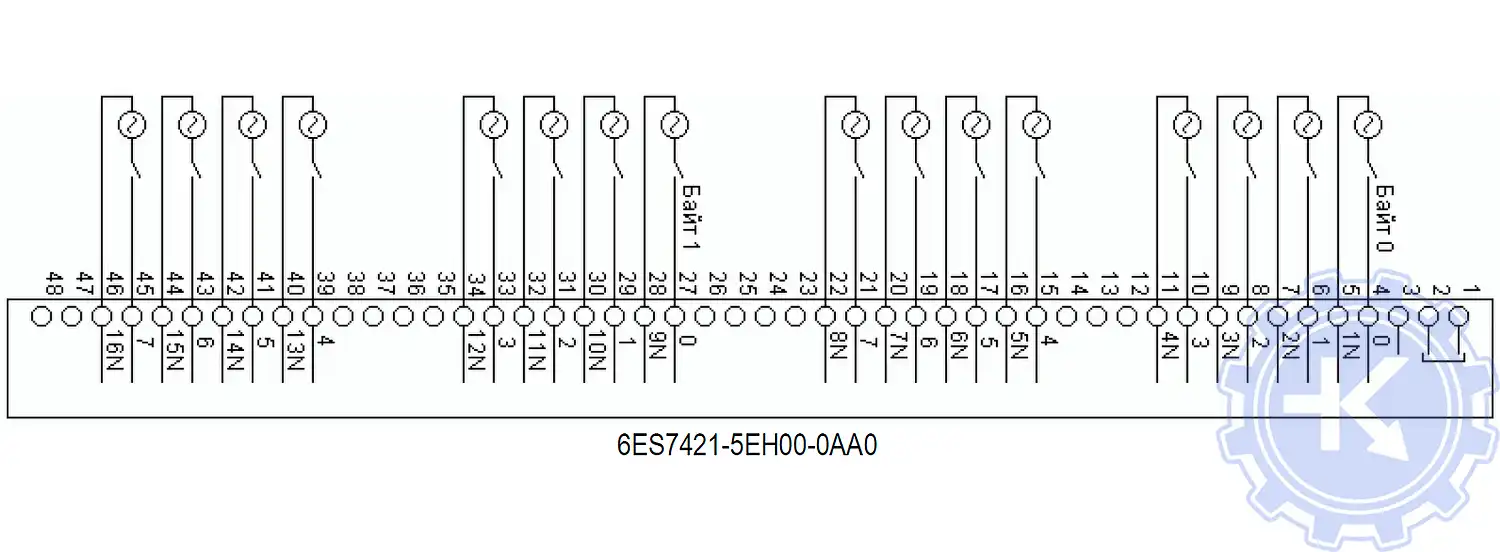 Схема подключения модуля 6ES7421-5EH00-0AA0