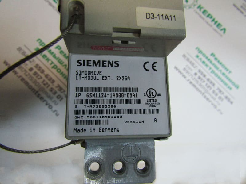 Заводские данные SIEMENS SIMODRIVE LT-MODUL EXT.2X25A 1P 6SN1124-1AB00-0BA1 фотография