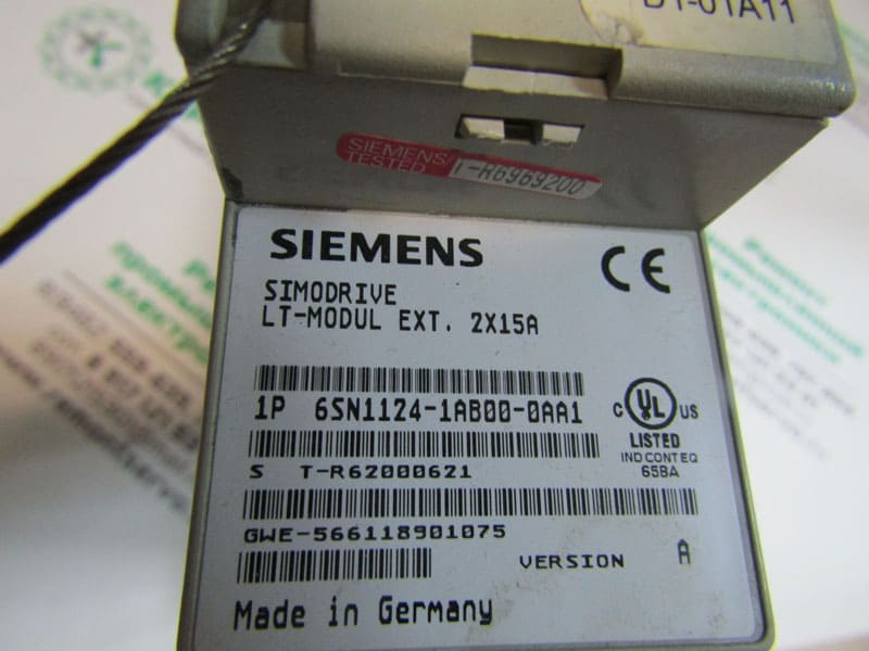 Заводские данные SIEMENS SIMODRIVE LT-MODUL EXT 2X15A 1P 6SN1124-AB00-0AA1 изображение