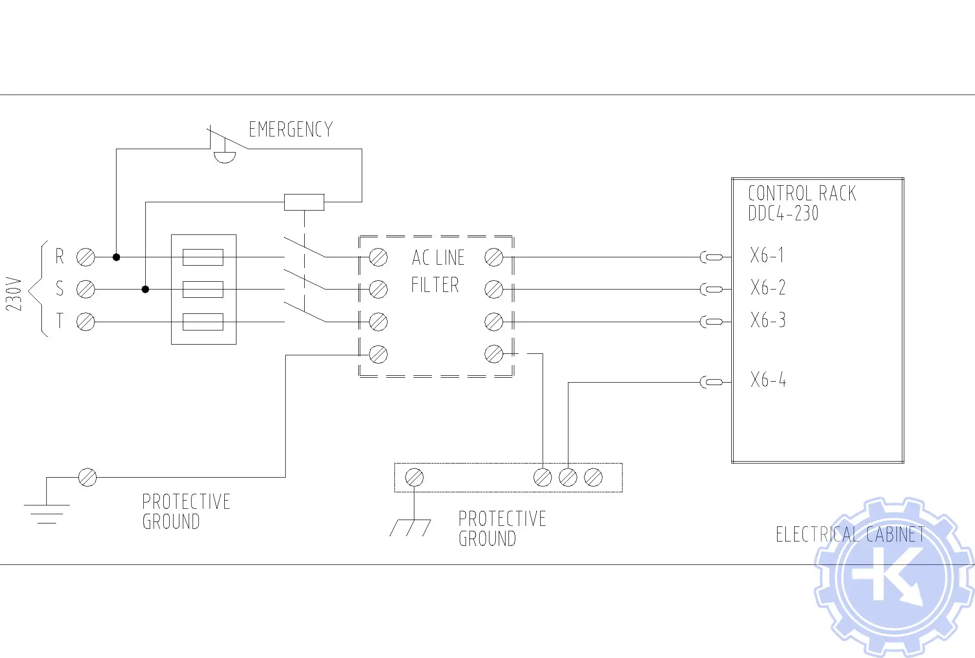 Стойка управления DDC4 подключение электропитания Стойка управления DDC4 подключение электропитания