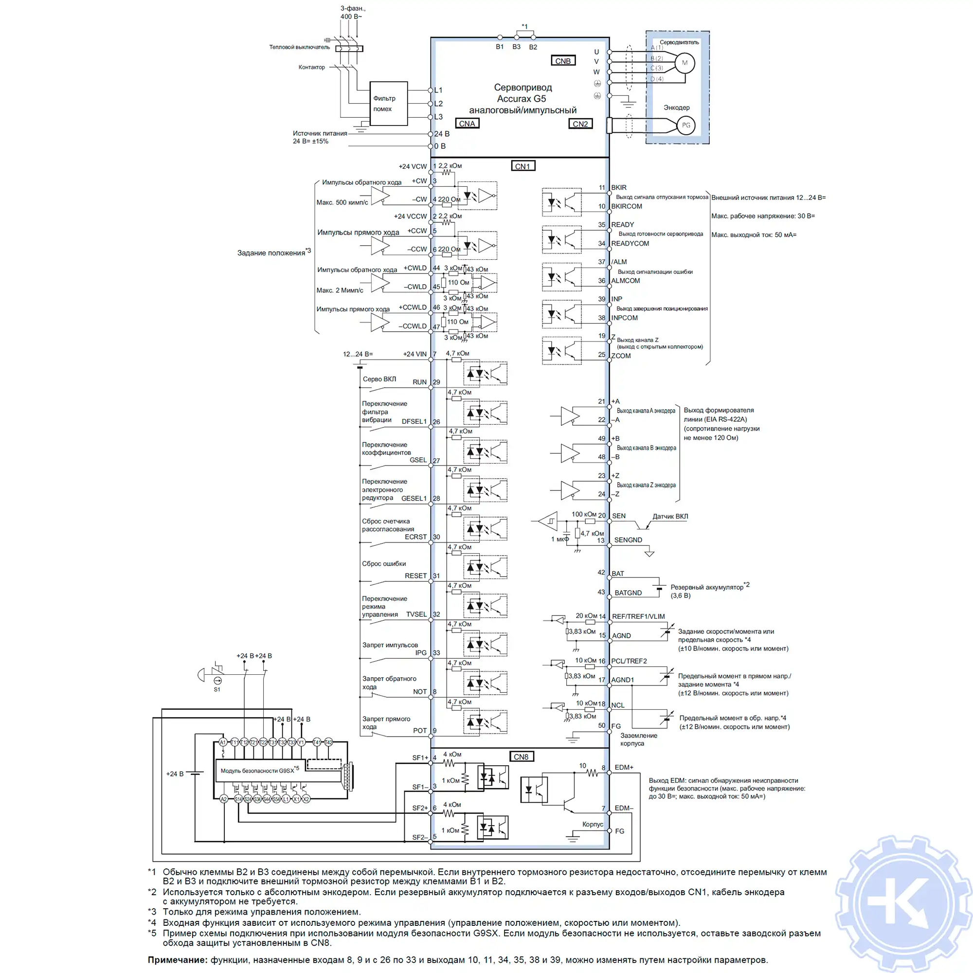 Схема подключения сервопривода Omron Accurax G5