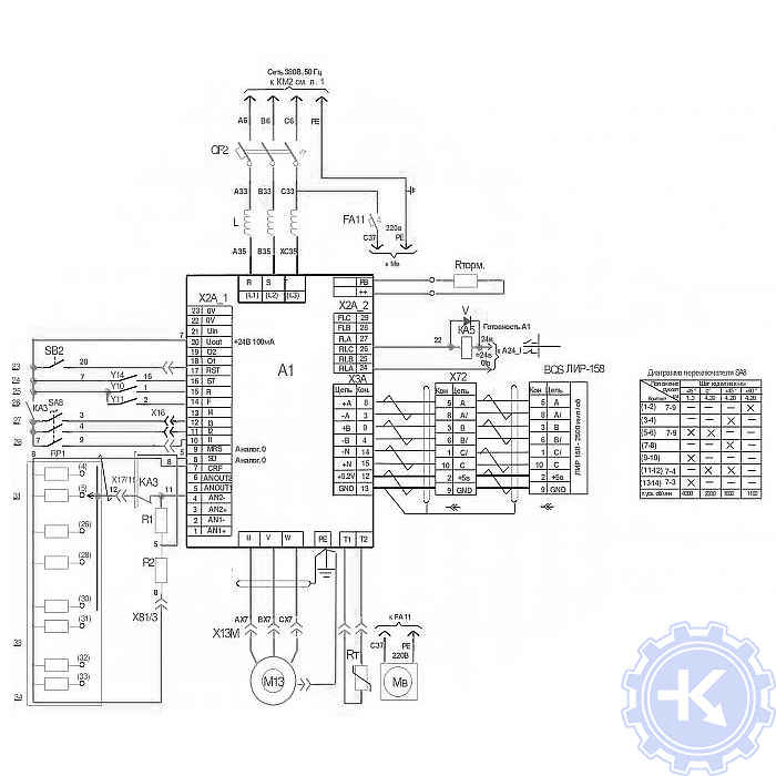Схема подключения частотного преобразователя KEB