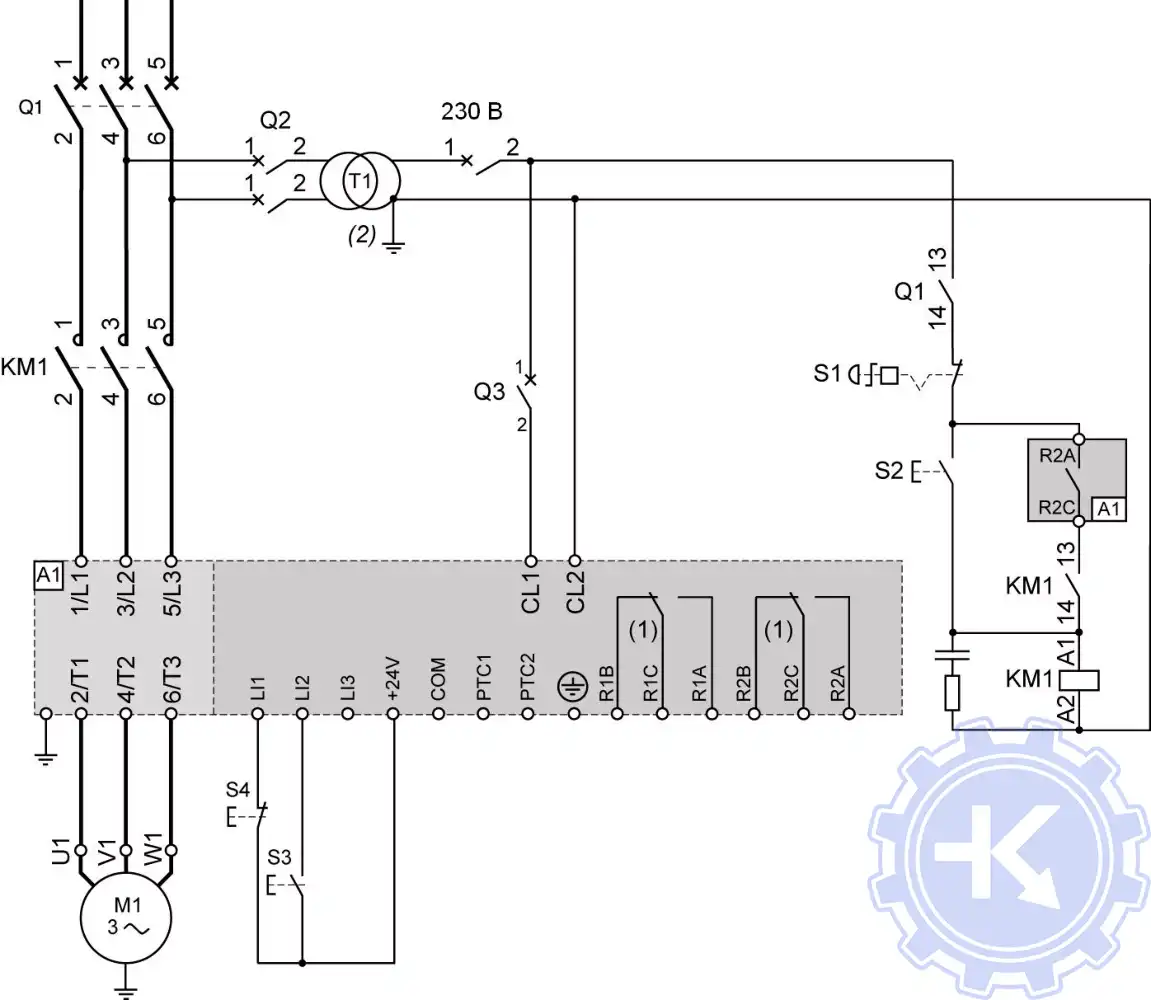 ATS22•••Q и ATS22•••S6: цепи управления 230 В АС, дискретные входы (LI) 24 В DC, трехпроводное управление ATS22•••Q и ATS22•••S6: цепи управления 230 В АС, дискретные входы (LI) 24 В DC, трехпроводное управление