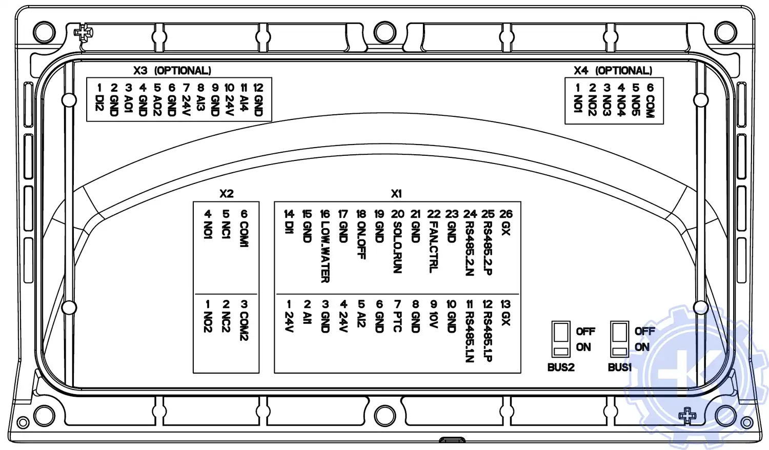 Крышка клеммных разъемов частотного преобразователя HYDROVAR Крышка клеммных разъемов частотного преобразователя HYDROVAR