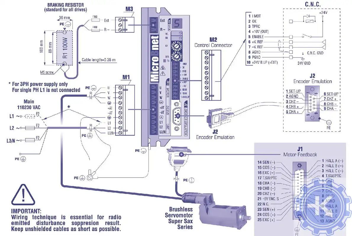 Схема подключения сервопривода AXOR MicroB NET A