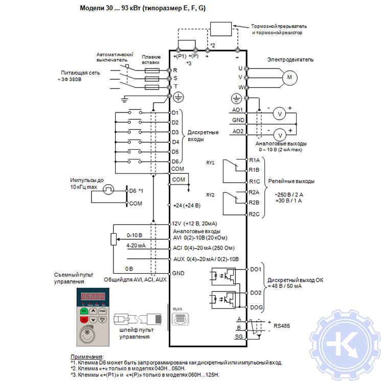 Схема подключения Веспер E4-8400 (30 – 93 кВт)