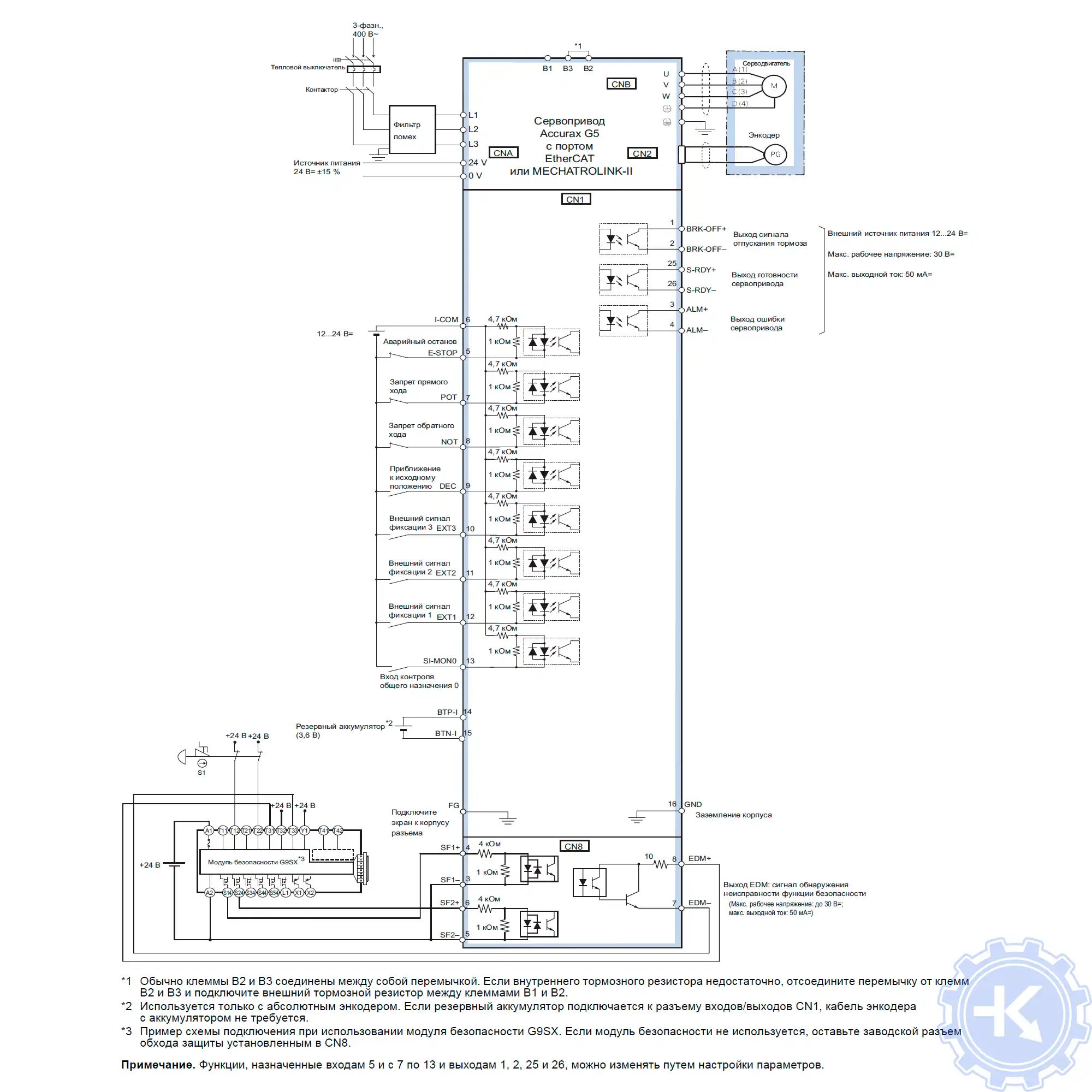 Схема подключения сервопривода Omron Accurax G5