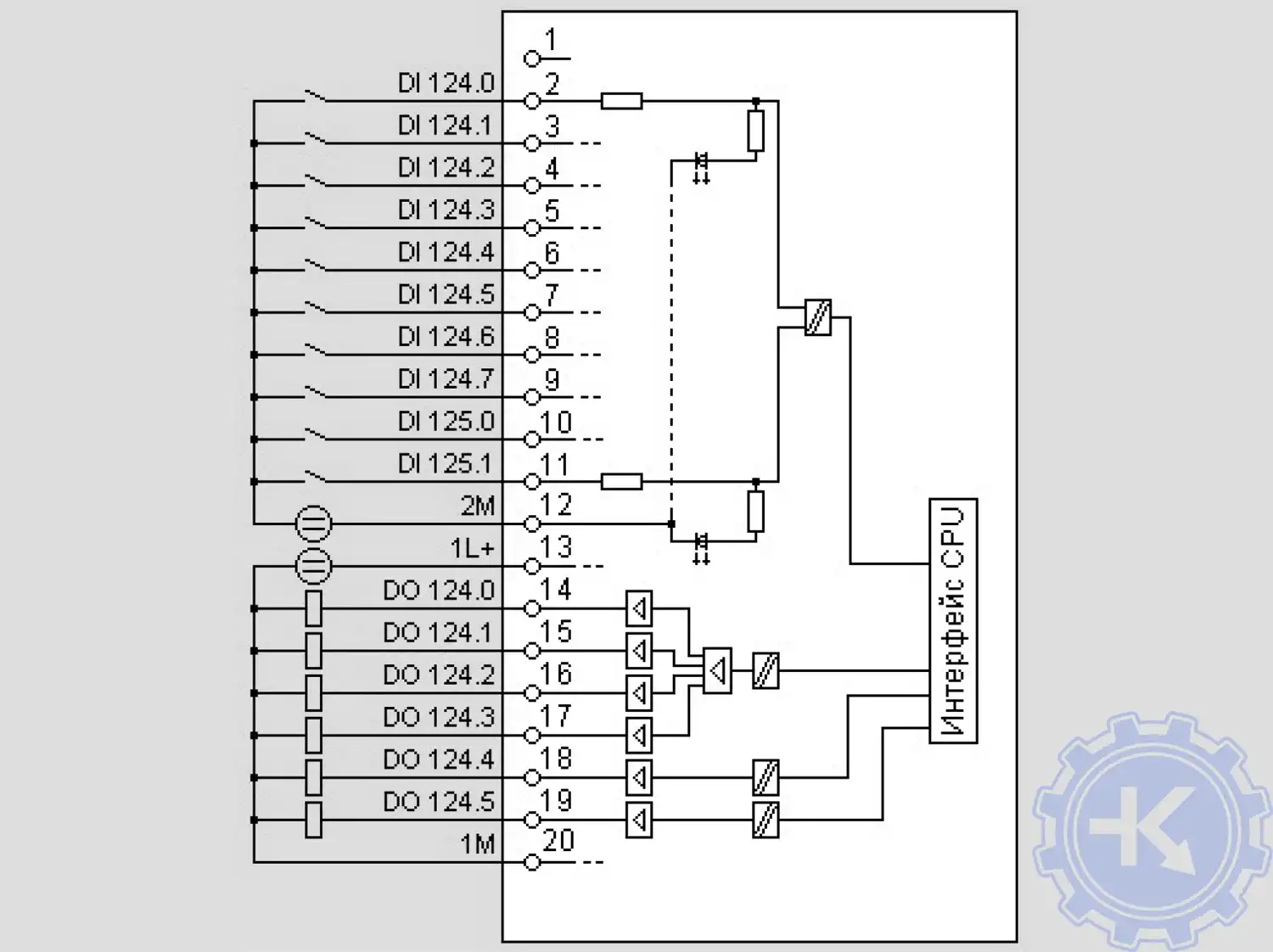 Схема подключения CPU 312C