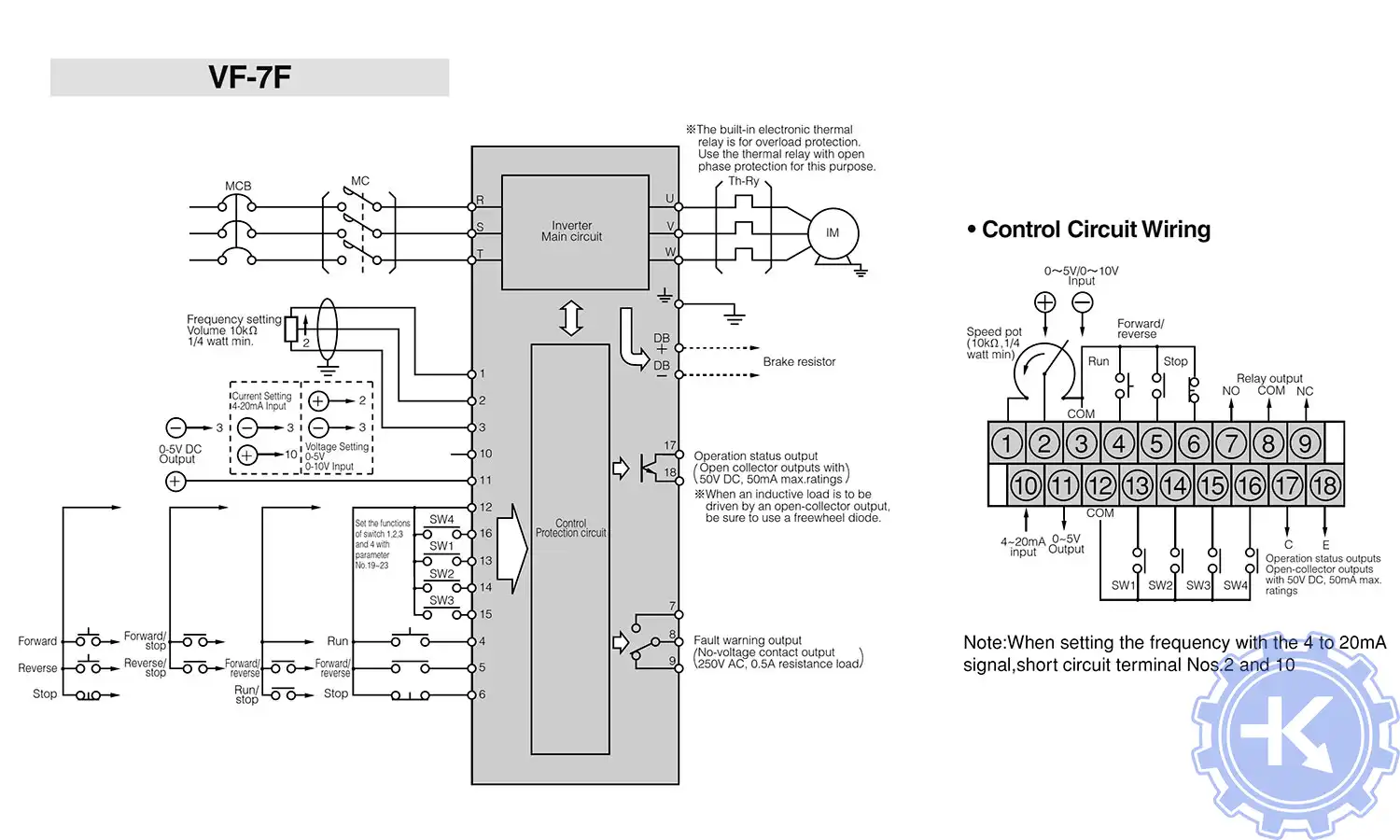 Схема электрических соединений Panasonic VF-7F